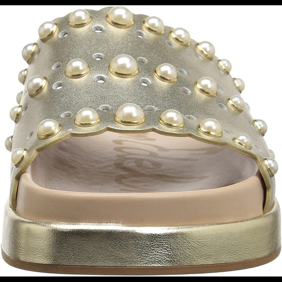 Sam Edelman Sera Slide Jute Metallic Leather Slip On Sandal - Picture 4 of 16